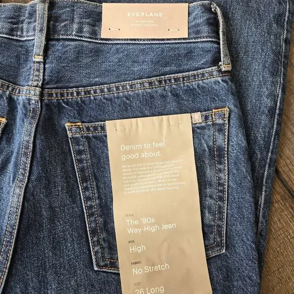 Everlane The 90s Way High Jeans Size 26L NWT - Picture 6 of 9